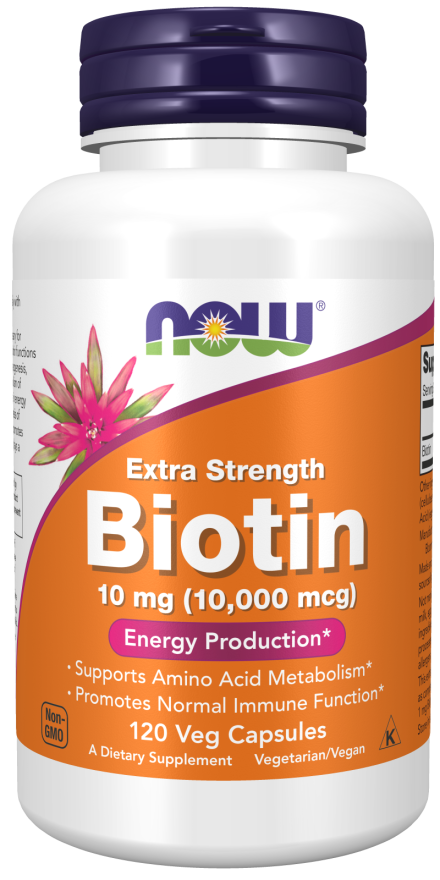 Biotin 10000 mcg 120 Φυτικές Κάψουλες - Now