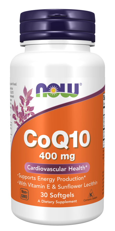 CoQ10 400mg with Vitamin E & Sunflower 30 softgels - Now Foods