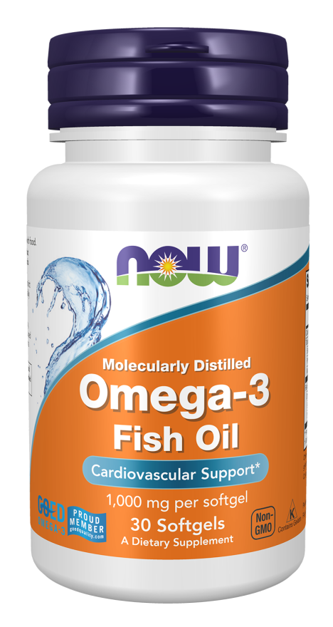 Now Foods Molecularly Distilled Omega 3 Ιχθυέλαιο 1000mg 30 μαλακές κάψουλες
