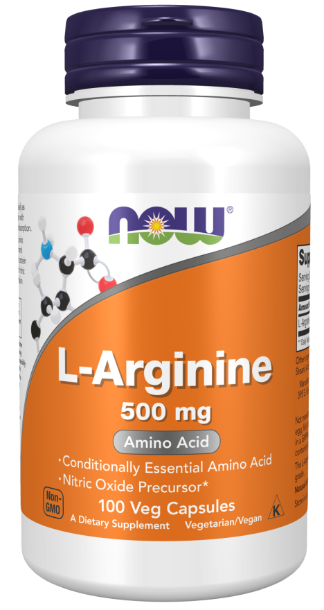 L-arginine 500mg 100 κάψουλες Αργινίνη - Now