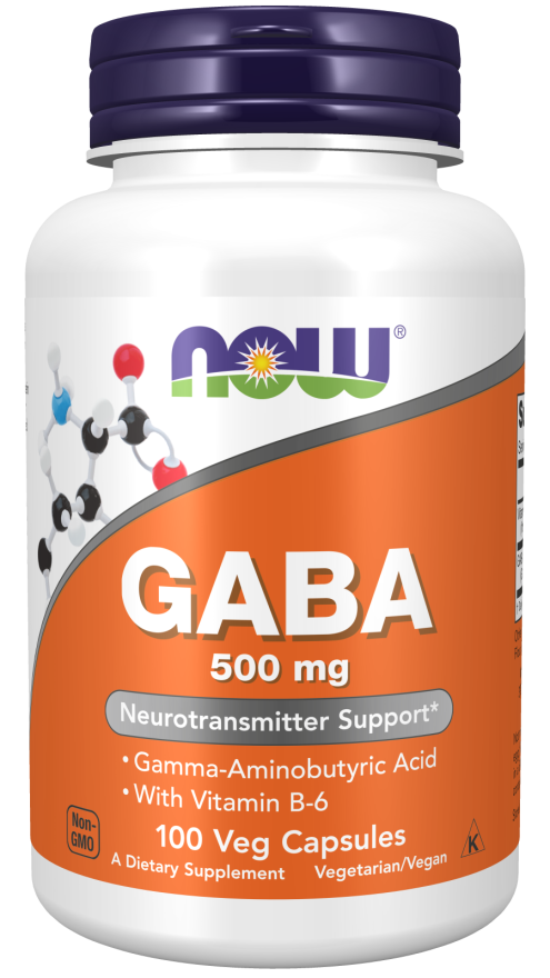 GABA 500mg with Vitamin B6 100 vcaps - Now Foods