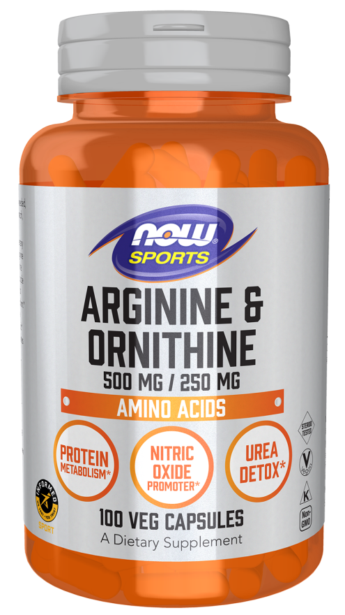 Now Foods L-Arginine & Ornithine 500/250mg 100 Κάψουλες
