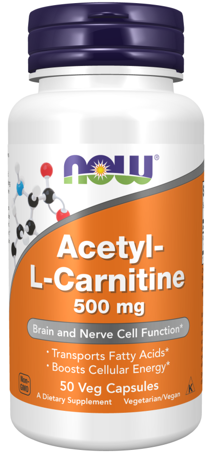 Acetyl-L-Carnitine 500 mg 50 vcaps - Now