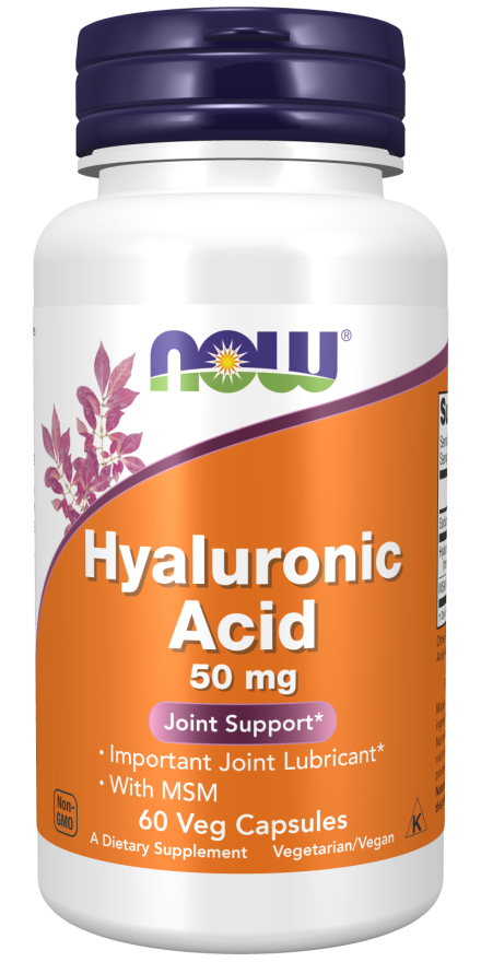 Hyaluronic Acid with MSM, 50mg - 60 vcaps NOW Foods