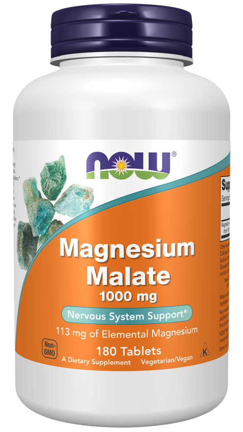 Magnesium Malate 1000mg 180 ταμπλέτες-Now Foods