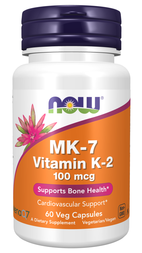 MK-7 Vitamin K-2, 100mcg - 60 vcaps NOW Foods