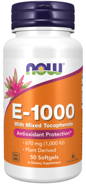 Now Foods Natural E-1000 with Mixed Tocopherols 1000iu 50 μαλακές κάψουλες