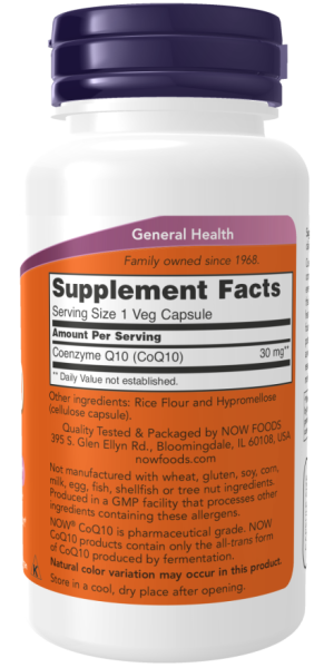 CoQ10 30mg - 60 vcaps NOW Foods