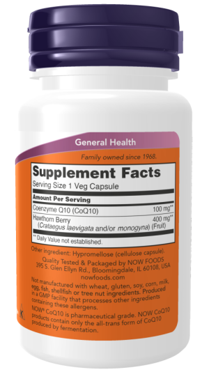 CoQ10 with Hawthorn Berry, 100mg - 30 vcaps - Now Foods