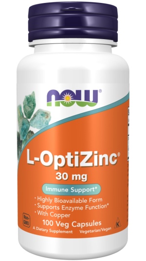 L-OptiZinc® 30 mg 100 vcaps - Now Foods