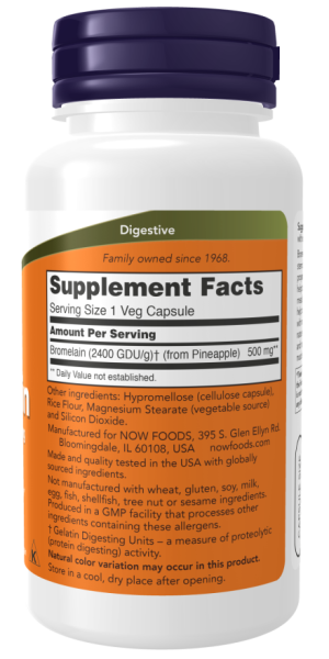 Bromelain 500mg 60 vcaps - Now Foods