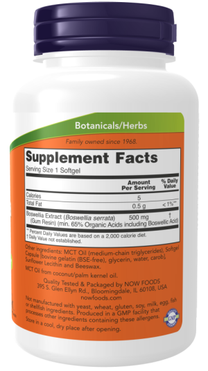 Boswellia Extract 500 mg 90 μαλακές κάψουλες - Now