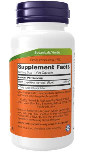 Maca 500mg 100 φυτοκάψουλες - Now