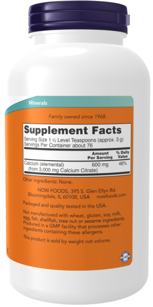 Calcium Citrate Pure Powder 227gr - Now Foods