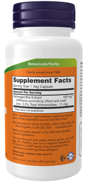 Ashwagandha Extract 450 mg 90Vcaps - Now