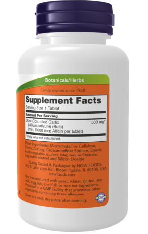 Garlic 5000, Odor Controlled - 90 tablets NOW Foods