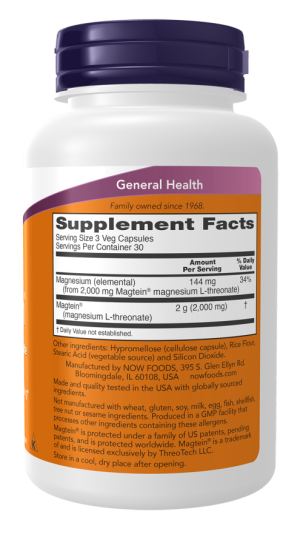 Now Foods - Magnesium Threonate Magtein 90 veg caps