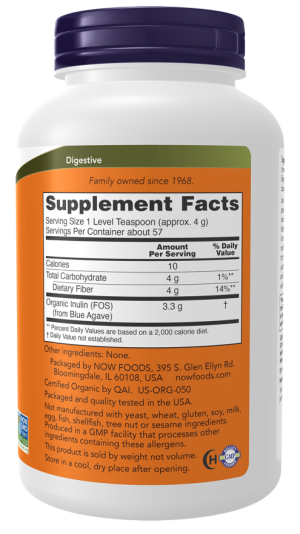 Now Foods Inulin Prebiotic Pure Powder 227g
