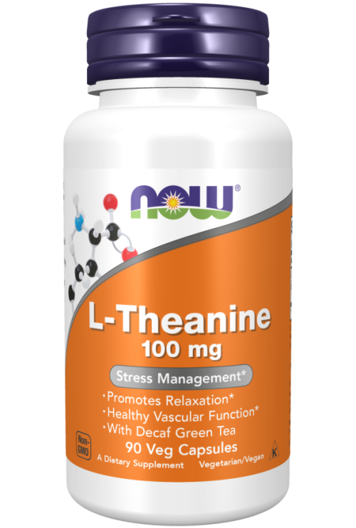 L-Theanine, 100mg with Decaf Green Tea - 90 vcaps - Now / Αγχος - Στρες