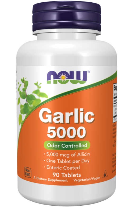 Garlic 5000, Odor Controlled - 90 tablets NOW Foods