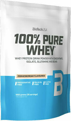 Biotech USA 100% Pure Whey Πρωτεΐνη Ορού Γάλακτος Χωρίς Γλουτένη με Γεύση Cookies & Cream 900g