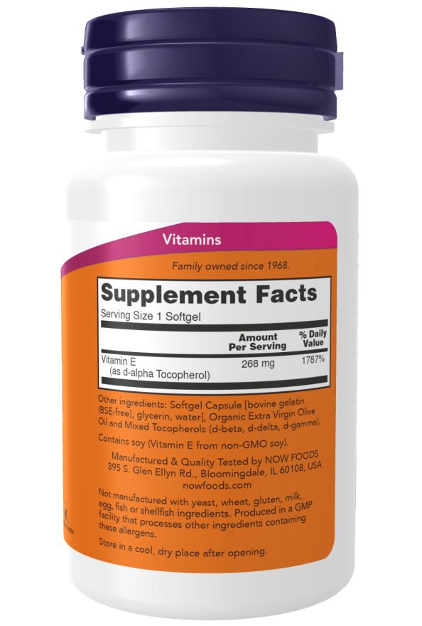 Vitamin E-400 IU MT 50 Softgels - Now Foods