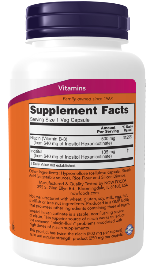 Niacin Flush-Free 500mg - 90 vcaps - Now