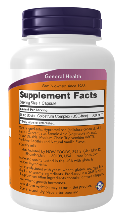 Colostrum 500mg 120 φυτοκάψουλες - Now
