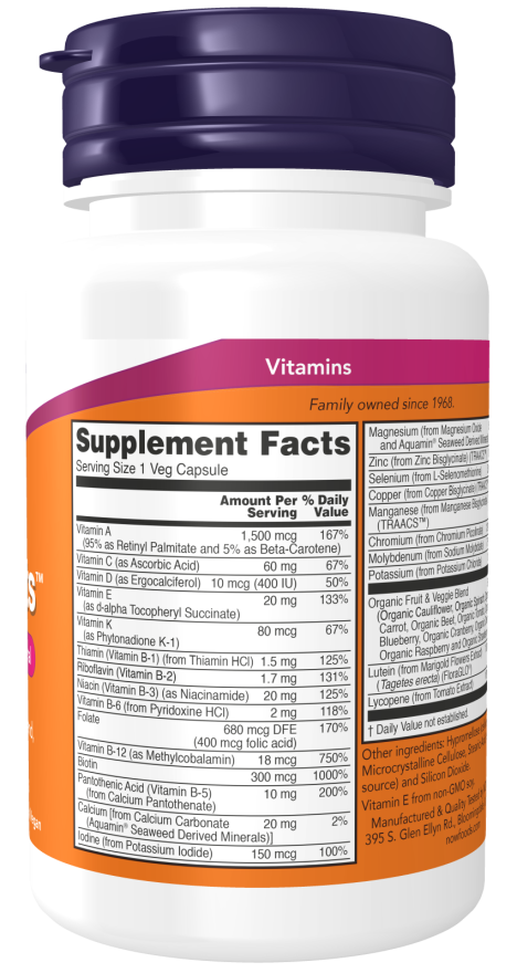 Daily vits 30vcaps-Now Foods
