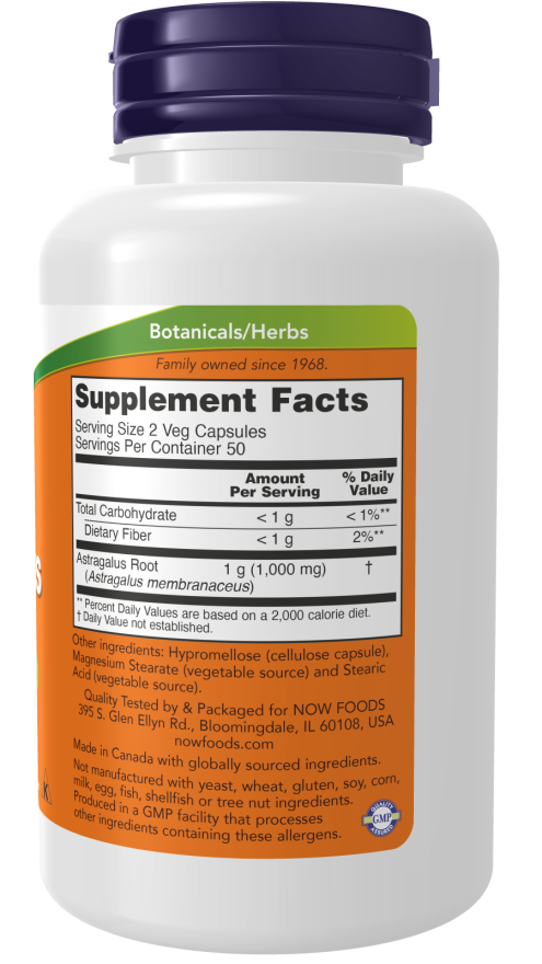 Astragalus 500 mg 100 κάψουλες - Now / Φυτικά Συμπληρώματα