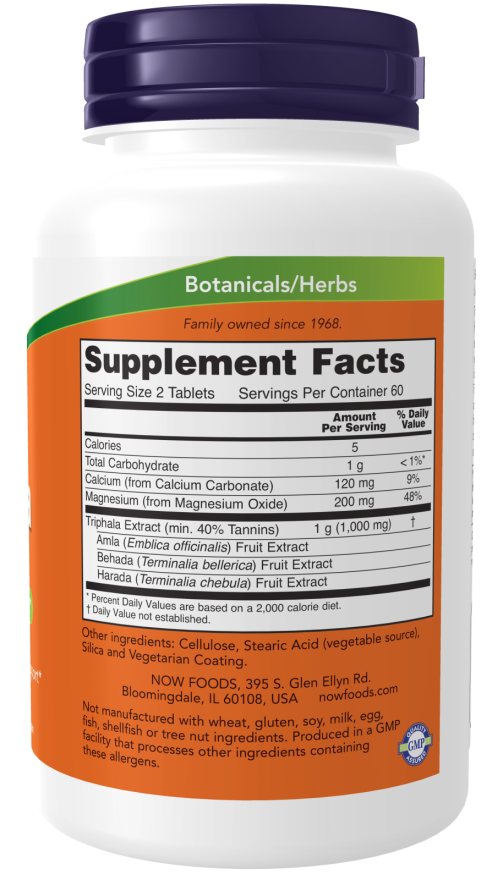 Triphala 500mg 120 tablets - Now Foods