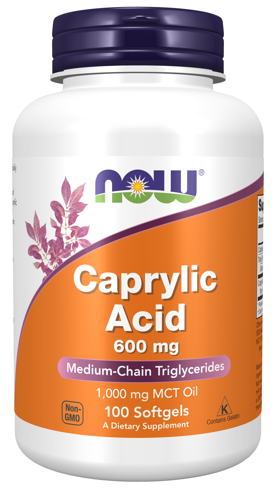 Caprylic Acid 600mg 100 μαλακές κάψουλες - Now