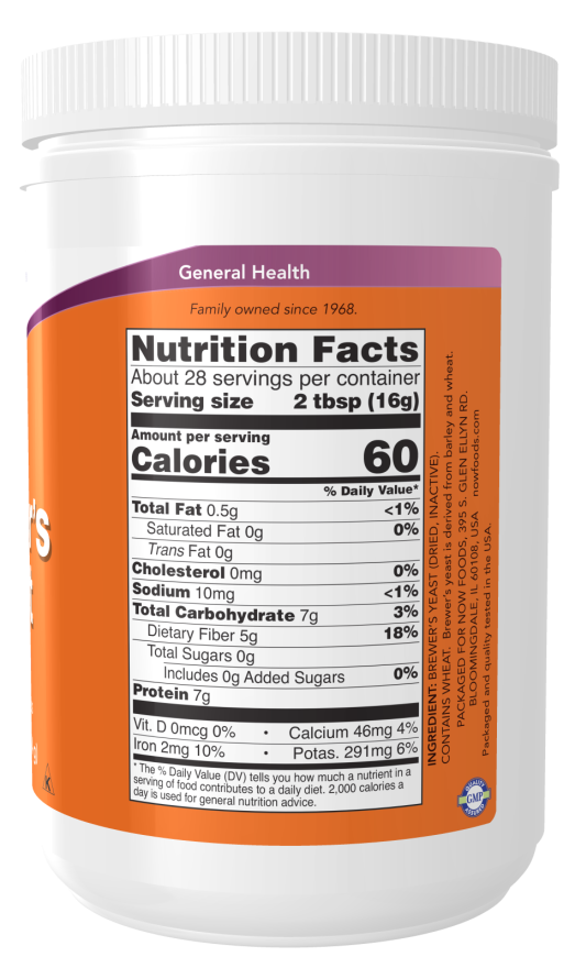 Now Foods Brewers Yeast Debittered Powder 454gr