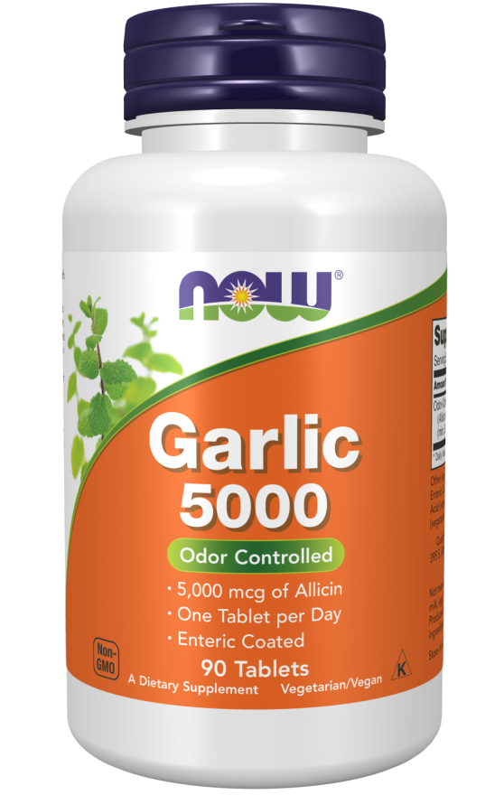 Garlic 5000, Odor Controlled - 90 tablets NOW Foods
