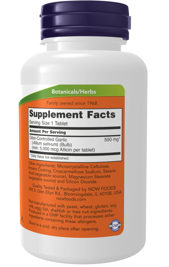 Garlic 5000, Odor Controlled - 90 tablets NOW Foods