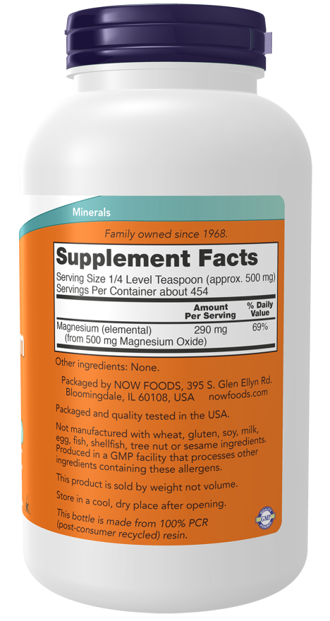 Magnesium Oxide Pure Powder 227γρ - Now / Μαγνήσιο Μέταλλα