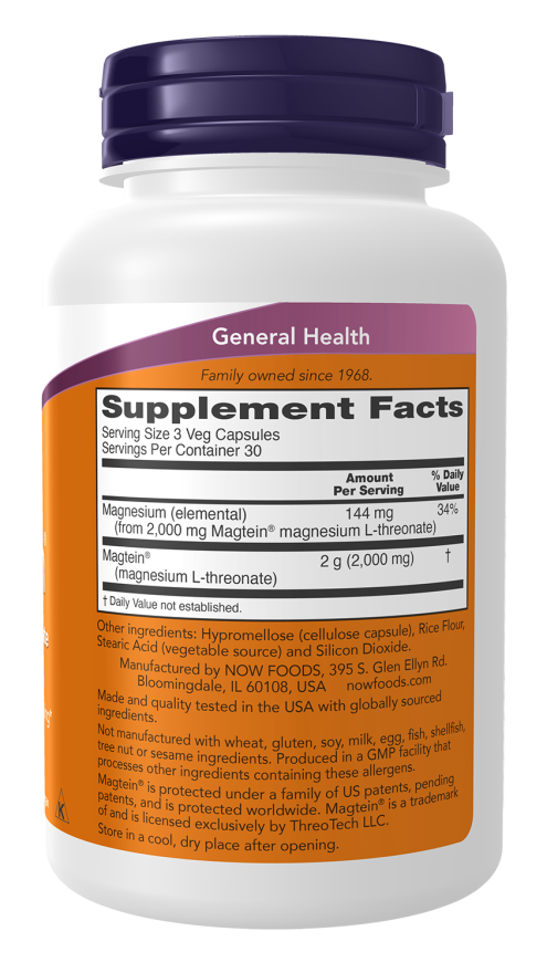 Now Foods - Magnesium Threonate Magtein 90 veg caps