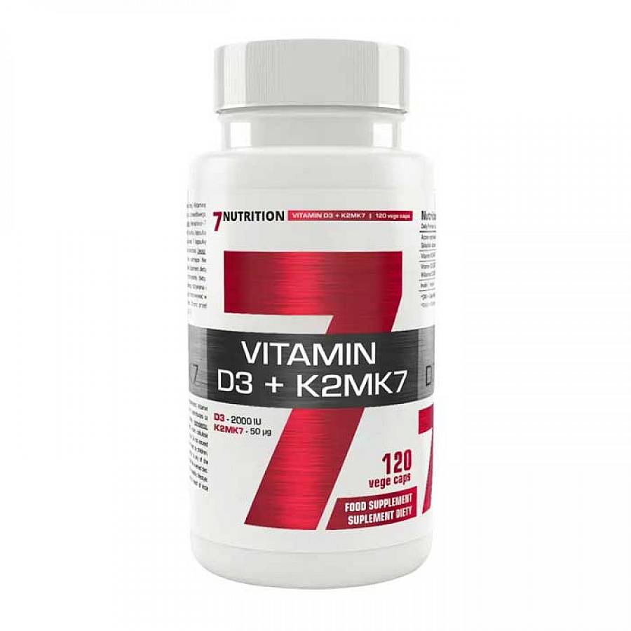 Vitamin D3+K2MK7 120 vege caps - 7Nutrition