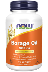 Borage Oil 1000mg 60 μαλακές κάψουλες - Now / Λιπαρά Οξέα