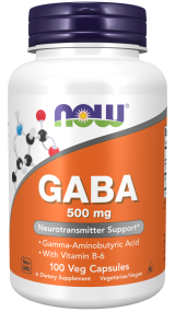GABA 500mg with Vitamin B6 100 vcaps - Now Foods