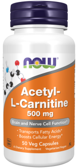 Acetyl-L-Carnitine 500 mg 50 vcaps - Now