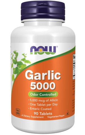 Garlic 5000, Odor Controlled - 90 tablets NOW Foods