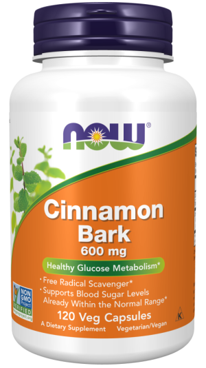 Cinnamon Bark 600mg 120 κάψουλες Κανέλα - Now / Ανοσοποιητικό