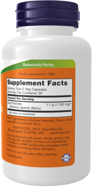 Saw Palmetto Berries, 550mg - 100 caps - Now