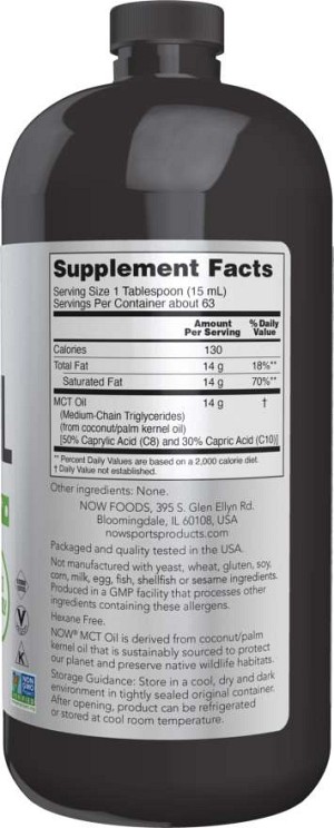 MCT Oil 100% Pure 946ml - Now