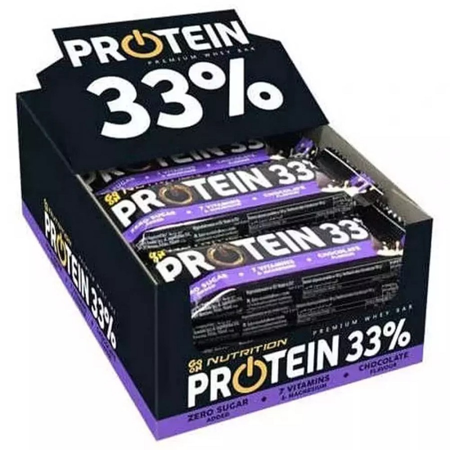 Go On Nutrition Premium Whey Μπάρες με 33% Πρωτεΐνη & Γεύση Σοκολάτα 25x50gr