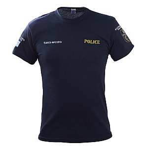 Τ-Shirt μακό με κέντημα Ειδικοί Φρουροί (μπλέ - μαύρο)